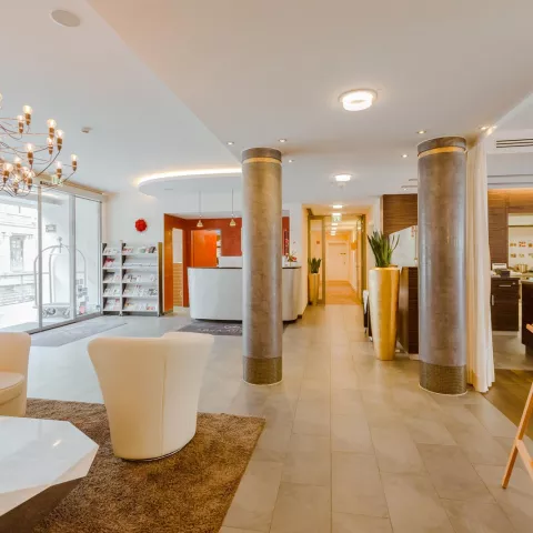View into the Lobby of the hotel in Baden-Baden